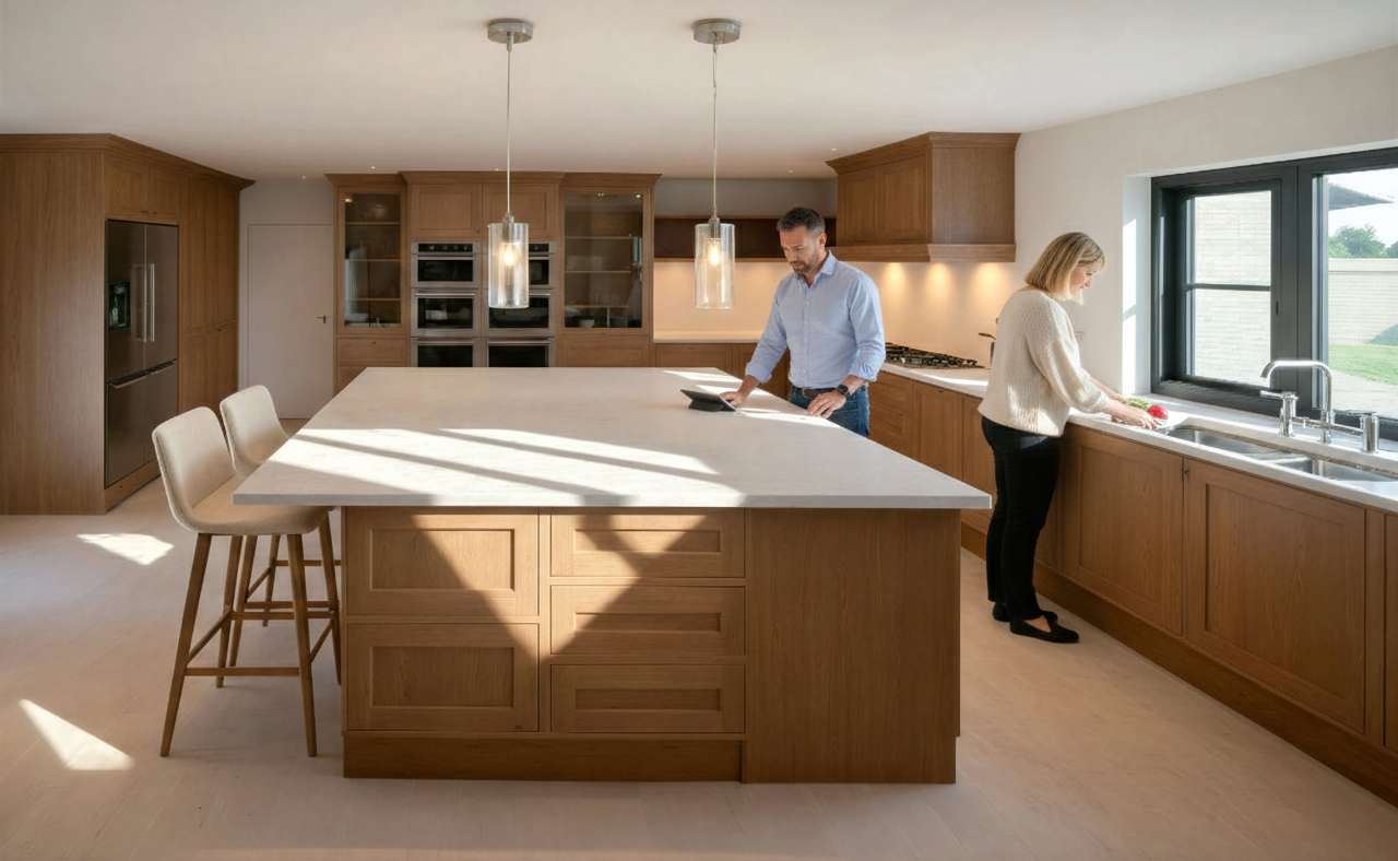 The architectural approach carefully reshapes the existing form, introducing a steeper pitched roof and reconfigured layout to create a clearer sense of proportion, openness and connection throughout the house.