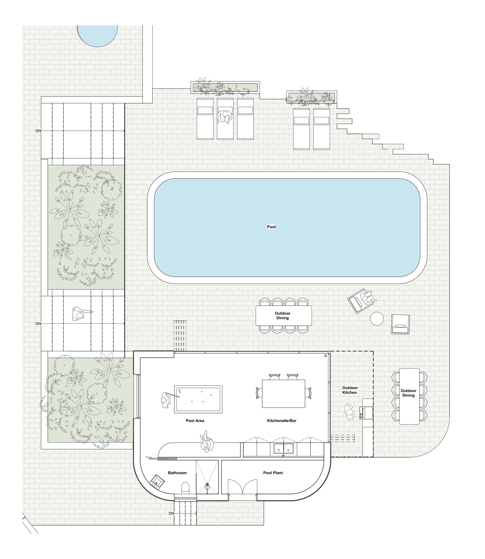 A new barn-style outbuilding provides garaging and storage, carefully positioned so it sits comfortably within the landscape without competing with the historic Oast.