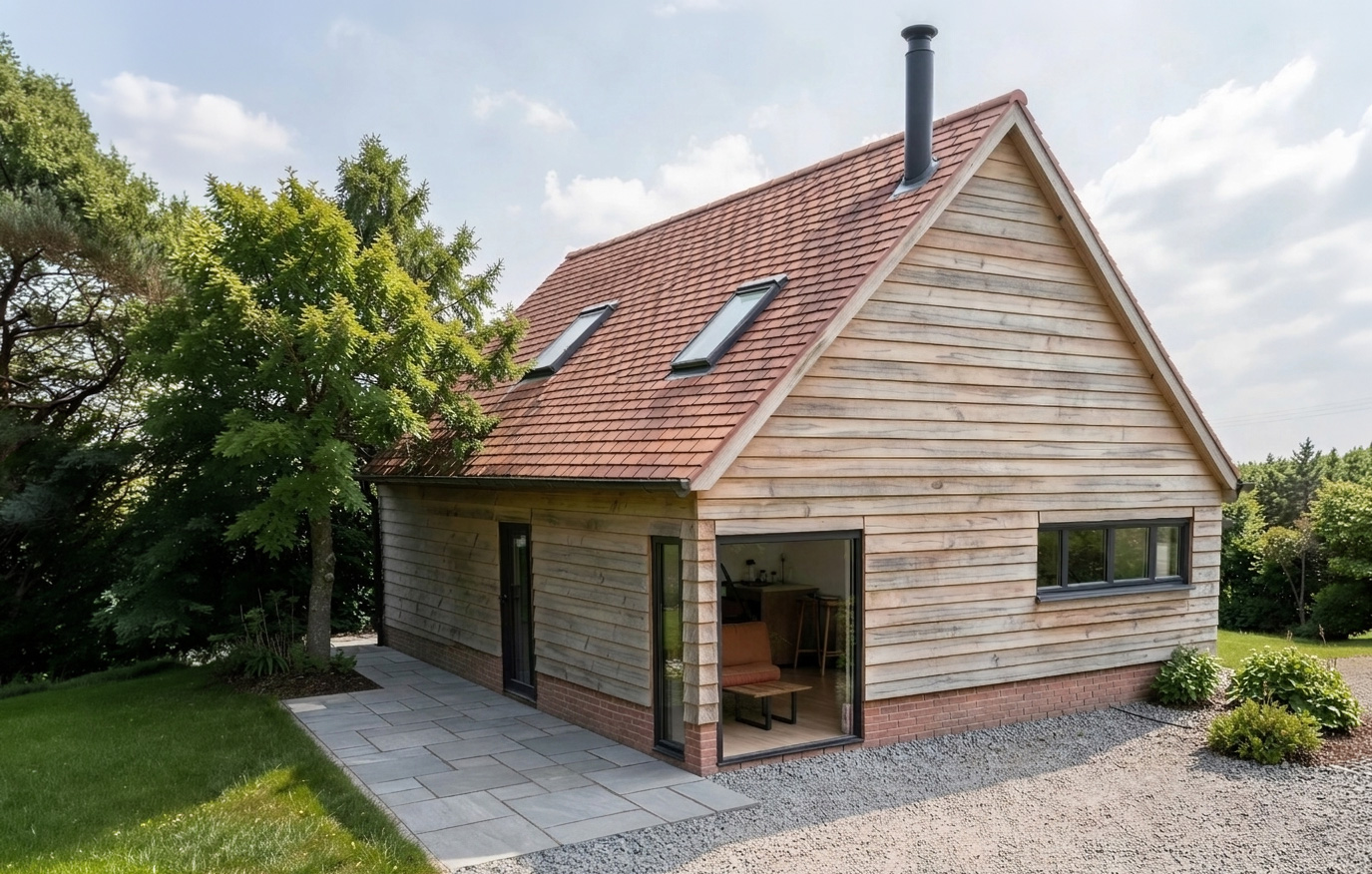 The project focused on improving the existing collection of outbuildings while ensuring the character and setting of the historic farmhouse remained central to the design.