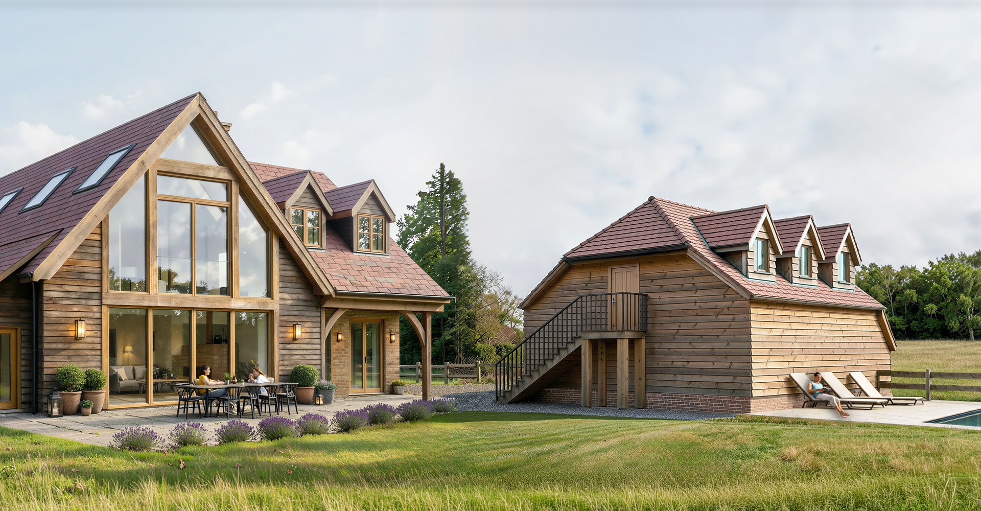 This project replaces an existing three-bedroom bungalow with a new five-bedroom family home designed to make better use of the generous rural plot just outside Cranbrook.