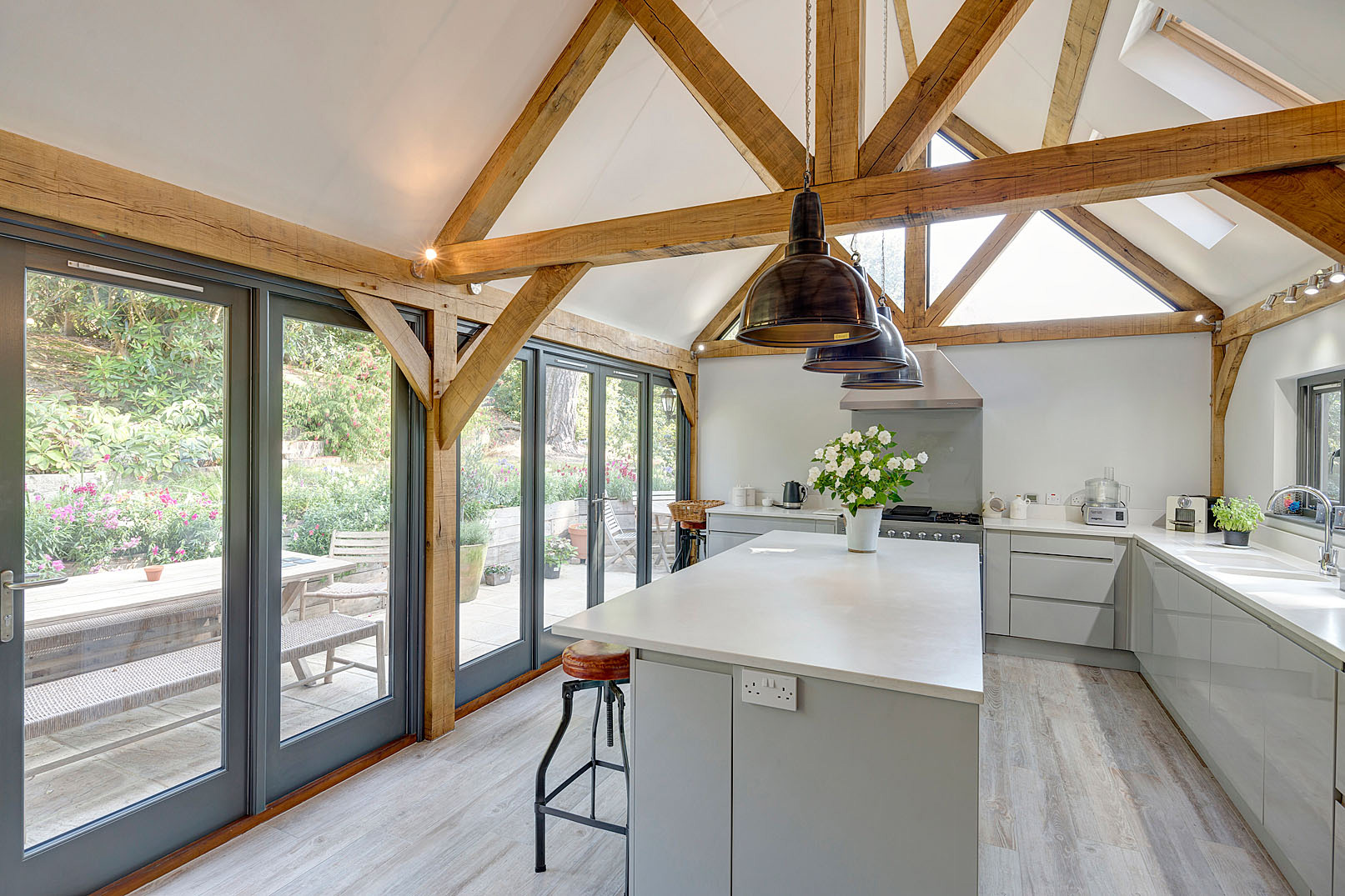 Although north-facing, the structure has been designed to draw in generous natural light, creating a bright and welcoming space throughout the day.