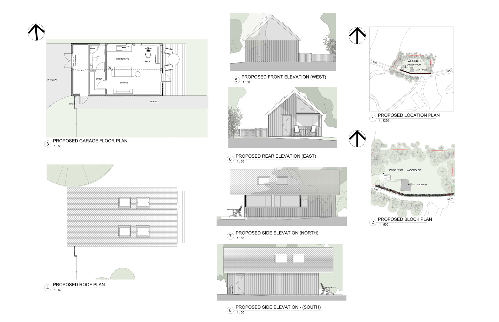 The building remains modest in scale, settling naturally within the garden while offering a quiet retreat connected to its landscape.